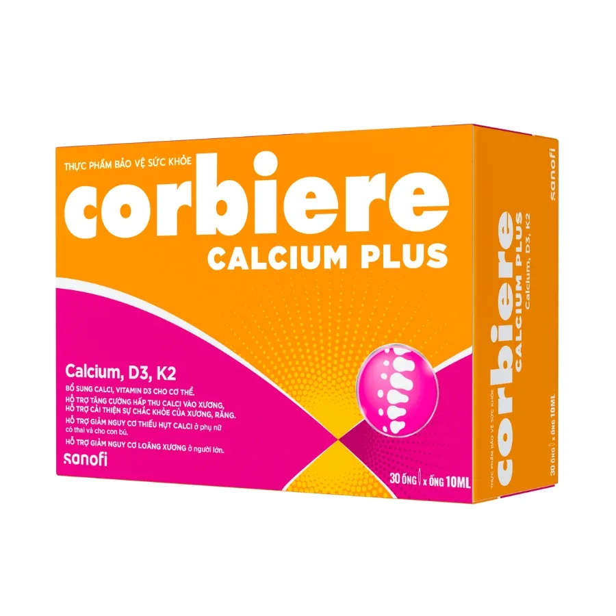 Thực phẩm bảo vệ sức khỏe Corbiere Calcium Plus (Hộp 30 ống) 5