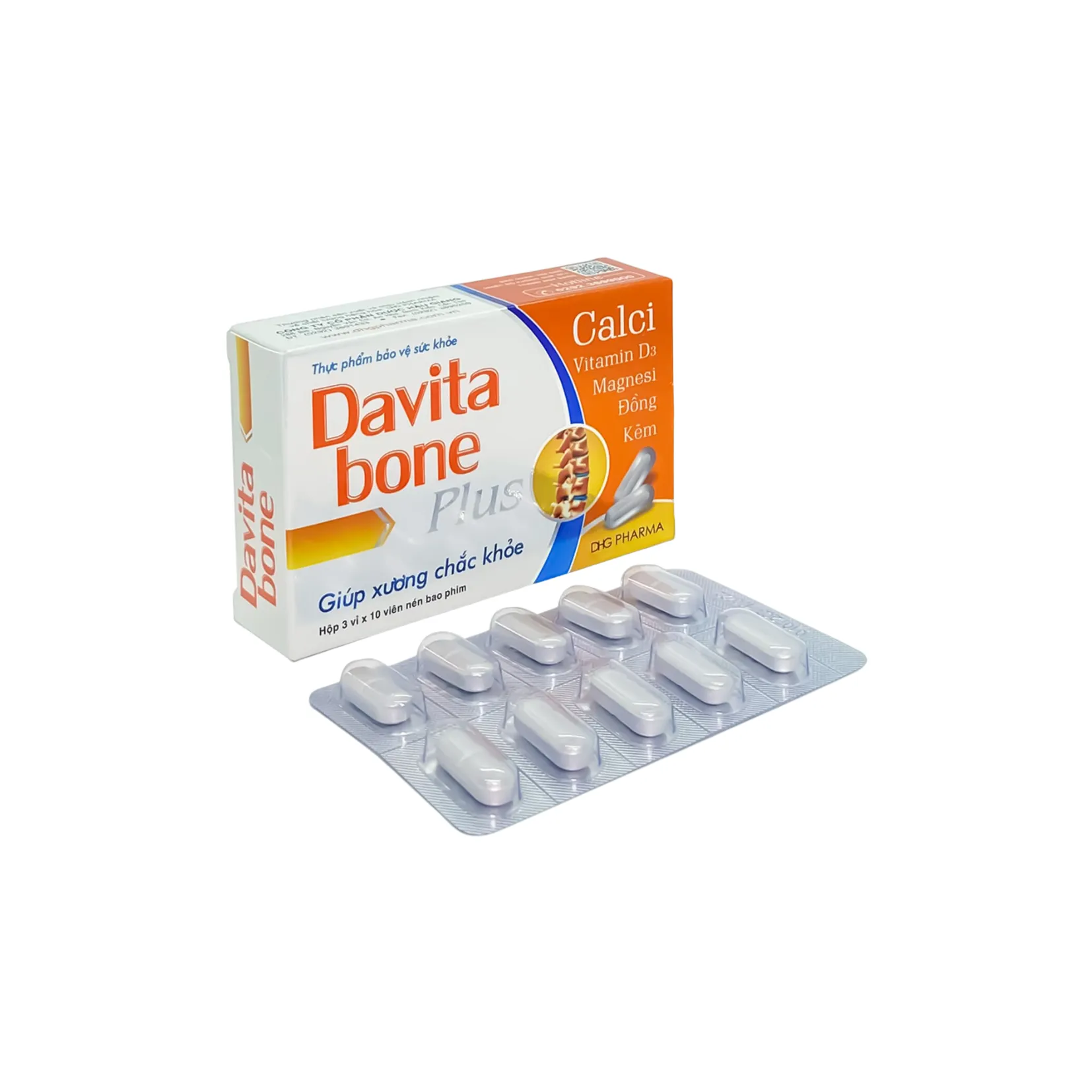 Viên uống DHG PHARMA Davita Bone Plus hỗ trợ giảm nguy cơ loãng xương (Hộp 30 viên) 2
