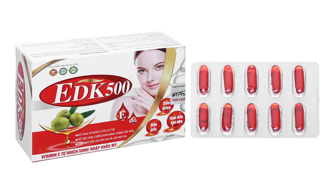 Thực phẩm bảo vệ sức khoẻ EDK500 bổ sung Vitamin E - Hộp 30 viên 2