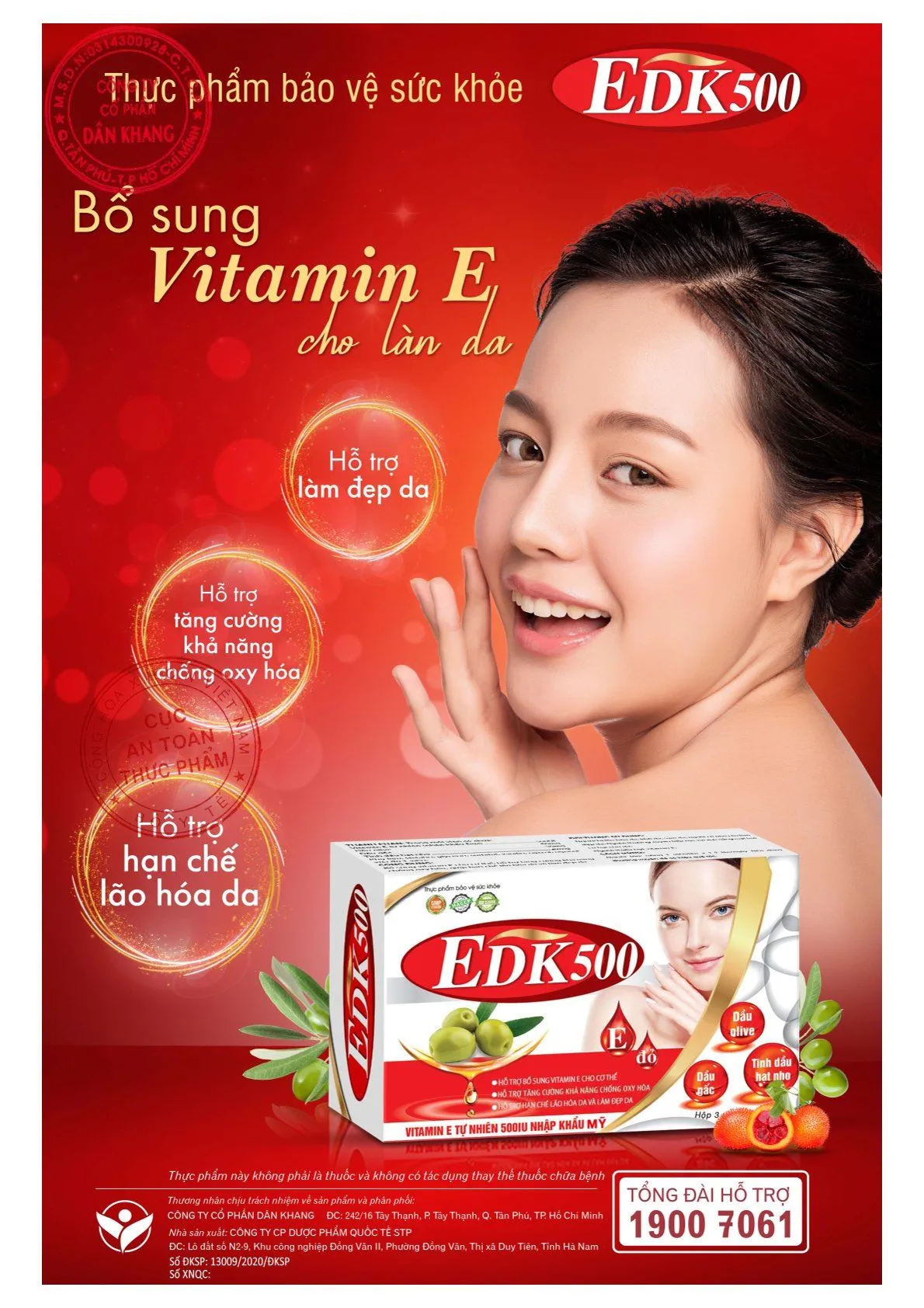 Thực phẩm bảo vệ sức khoẻ EDK500 bổ sung Vitamin E - Hộp 30 viên 9