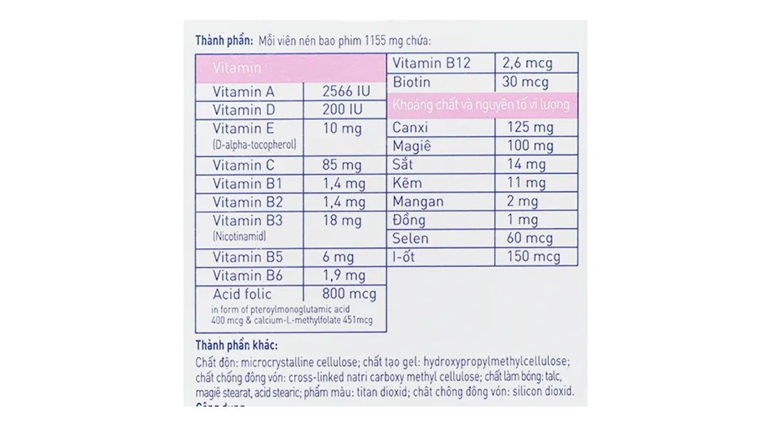 VITAMIN TỔNG HỢP ELEVIT BẦU BAYER 3X10 7