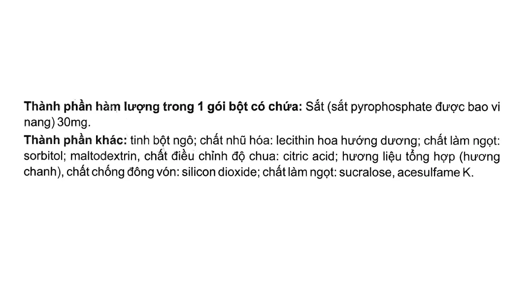 Thực phẩm bảo vệ sức khỏe Ferrolip hộp 20 gói x 1.8g 7