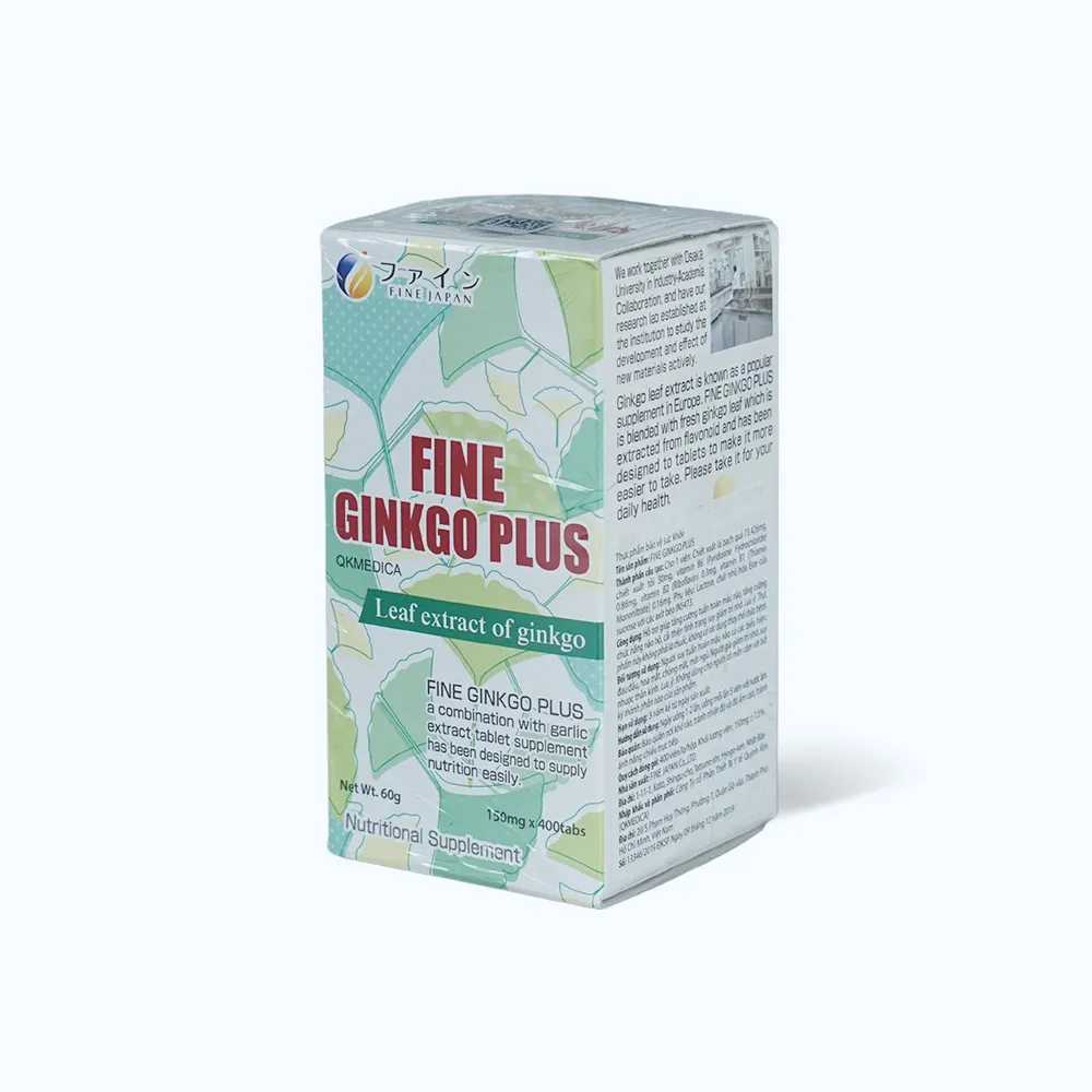 Thực phẩm bảo vệ sức khỏe FINE GINKGO PLUS hỗ trợ não bộ (Hộp 400 viên) 2
