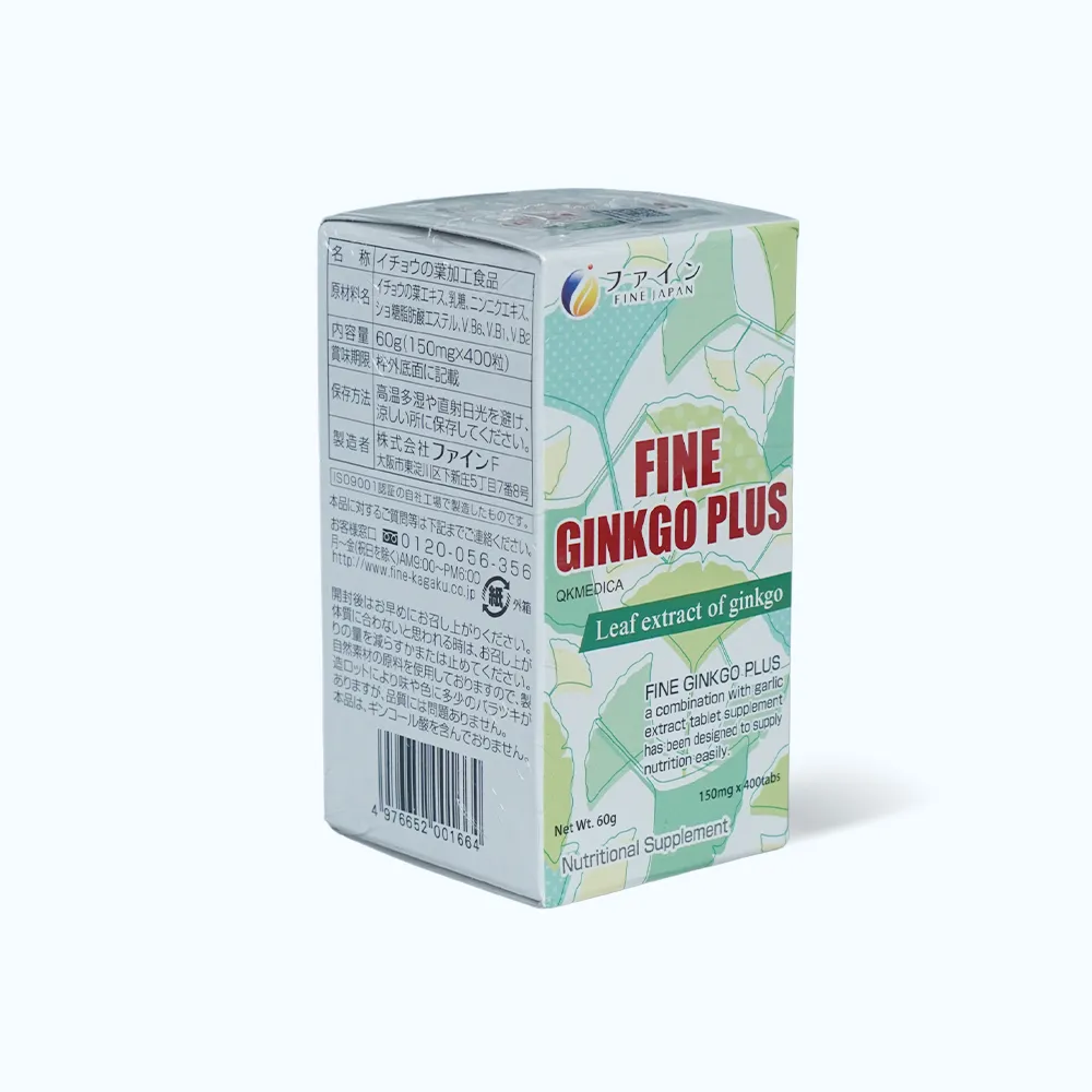 Thực phẩm bảo vệ sức khỏe FINE GINKGO PLUS hỗ trợ não bộ (Hộp 400 viên) 3