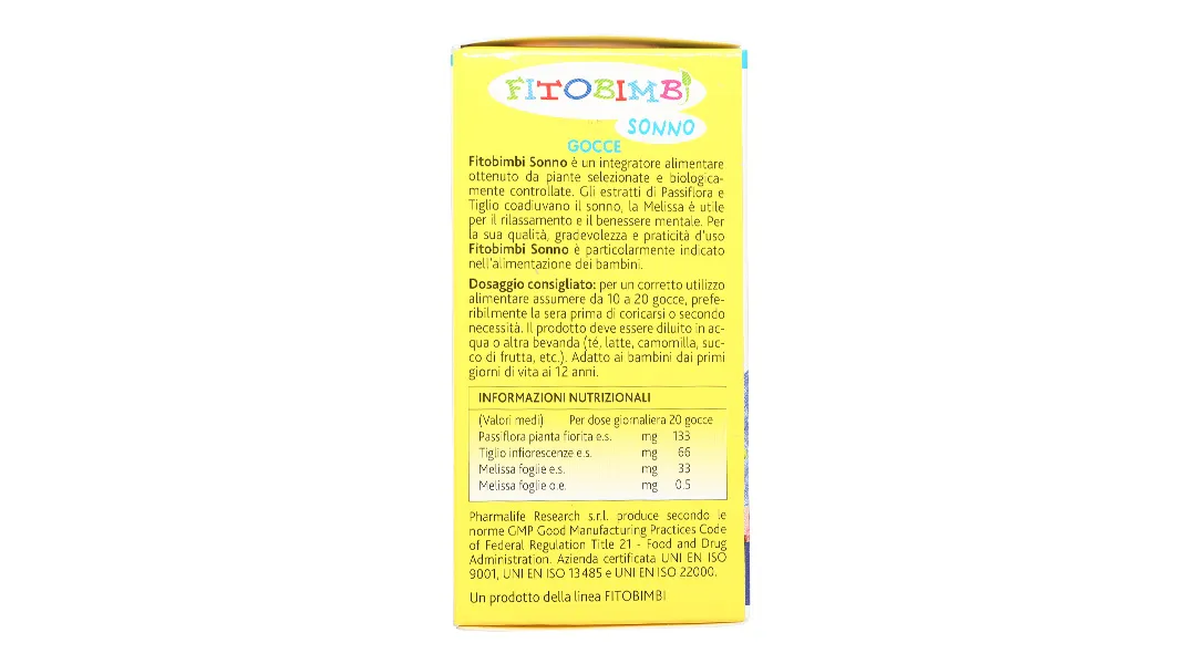 SIRO GIÚP TRẺ NGỦ NGON FITOBIMBI SONNO 30ML 4
