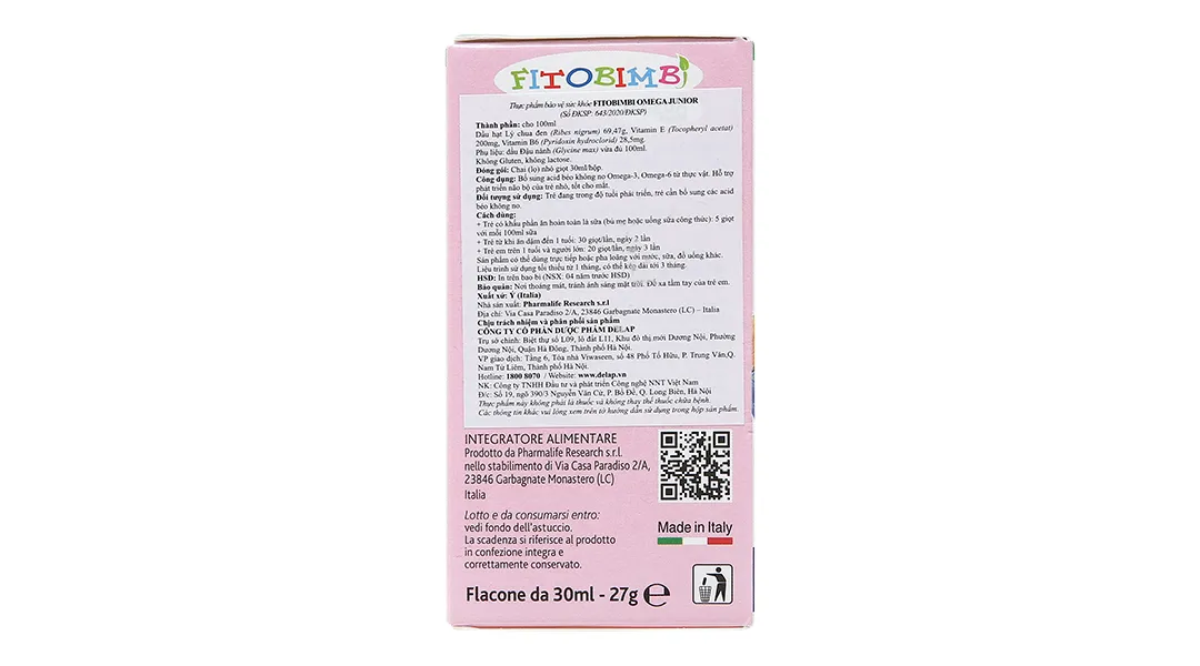 Thực phẩm bảo vệ sức khỏe Fitobimbi Omega junior 4