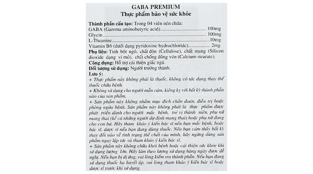 Thực phẩm bảo vệ sức khỏe Gaba Premium 10