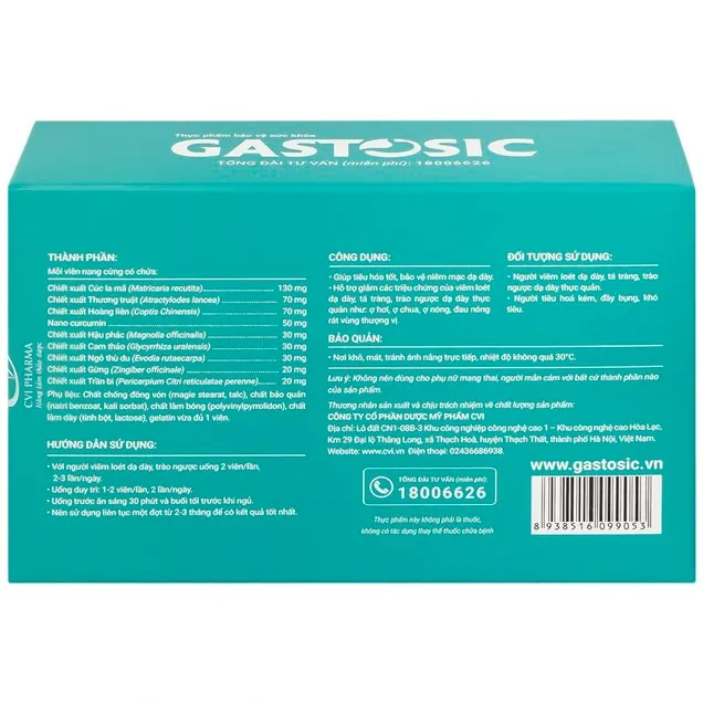 Thực phẩm bảo vệ sức khỏe GASTOSIC (30 Viên) 2