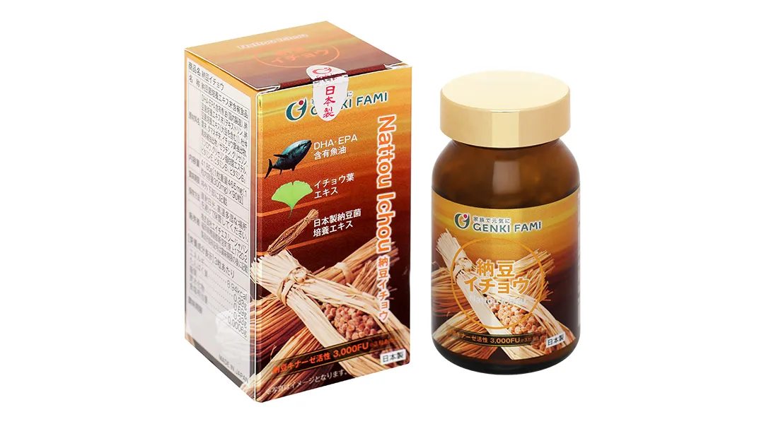 Thực phẩm bảo vệ sức khỏe Genki Fami Nattoichou hộp 90 viên 2