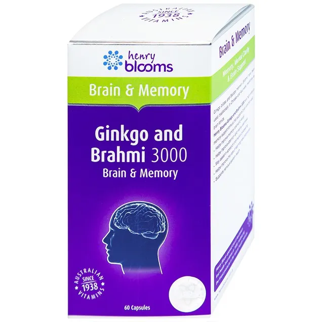 Thực phẩm bảo vệ sức khỏe Ginkgo and Brahmi 3000 (Hộp 60 viên) 3