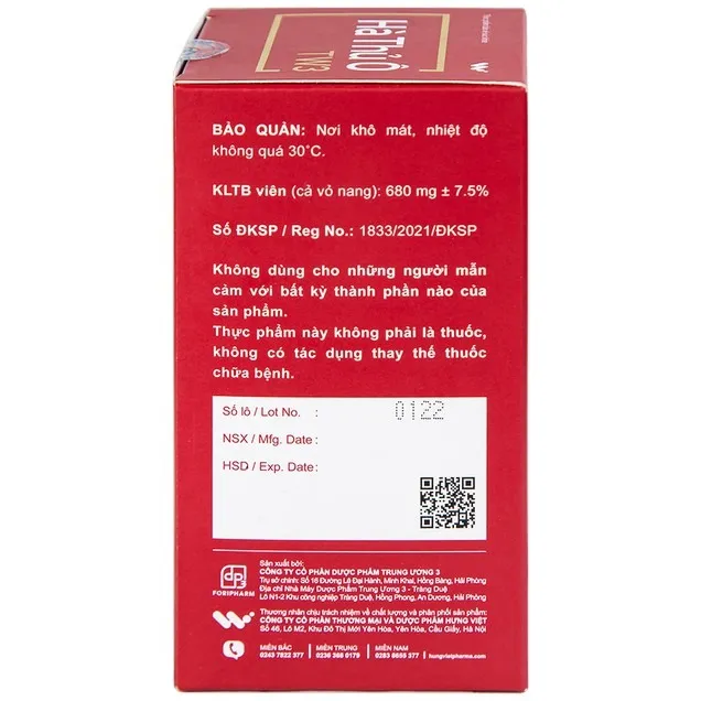 Thực phẩm bảo vệ sức khỏe Hà thủ ô TW3 (60 viên) 4