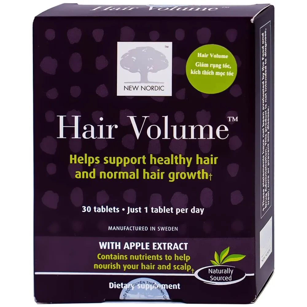 VIÊN UỐNG GIÚP TÓC CHẮC KHỎE, HẠN CHẾ RỤNG TÓC HAIR VOLUME NEW NORDIC 30V