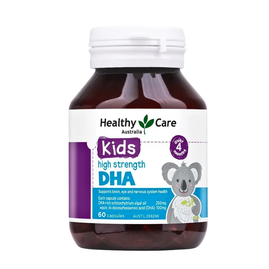 Thực phẩm bảo vệ sức khỏe Healthy Care Kids High Strength DHA - Hỗ trợ cải thiện thị lực (60 viên)