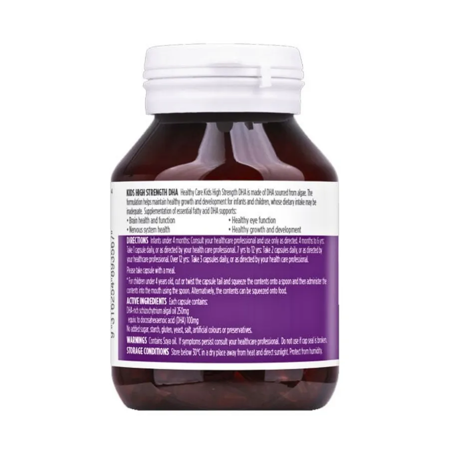 Thực phẩm bảo vệ sức khỏe Healthy Care Kids High Strength DHA - Hỗ trợ cải thiện thị lực (60 viên) 2