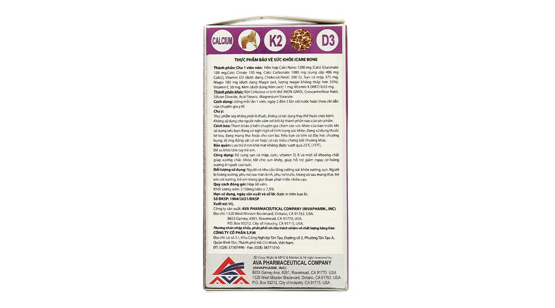 Combo 4 Thực phẩm bảo vệ sức khỏe Icare Bone 7