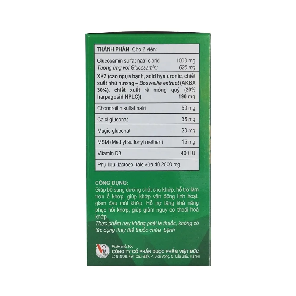 Thực phẩm bảo vệ sức khỏe Joint XK3 Gold (Hộp 30 viên) 3