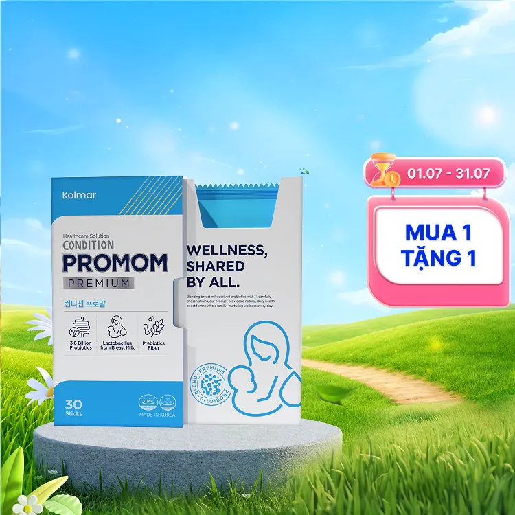 Thực phẩm bảo vệ sức khỏe Kolmar Condition Promom bổ sung lợi khuẩn, hỗ trợ tốt cho tiêu hóa (Hộp 30 gói)