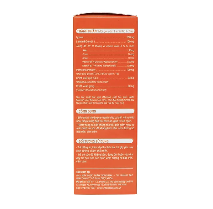 Thực phẩm bảo vệ sức khỏe LaminKid I (20 gói x 2.5g) 3