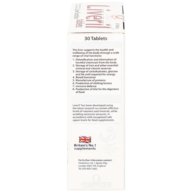 Thực phẩm bảo vệ sức khỏe LIVERIL Tablets (30 viên) 3