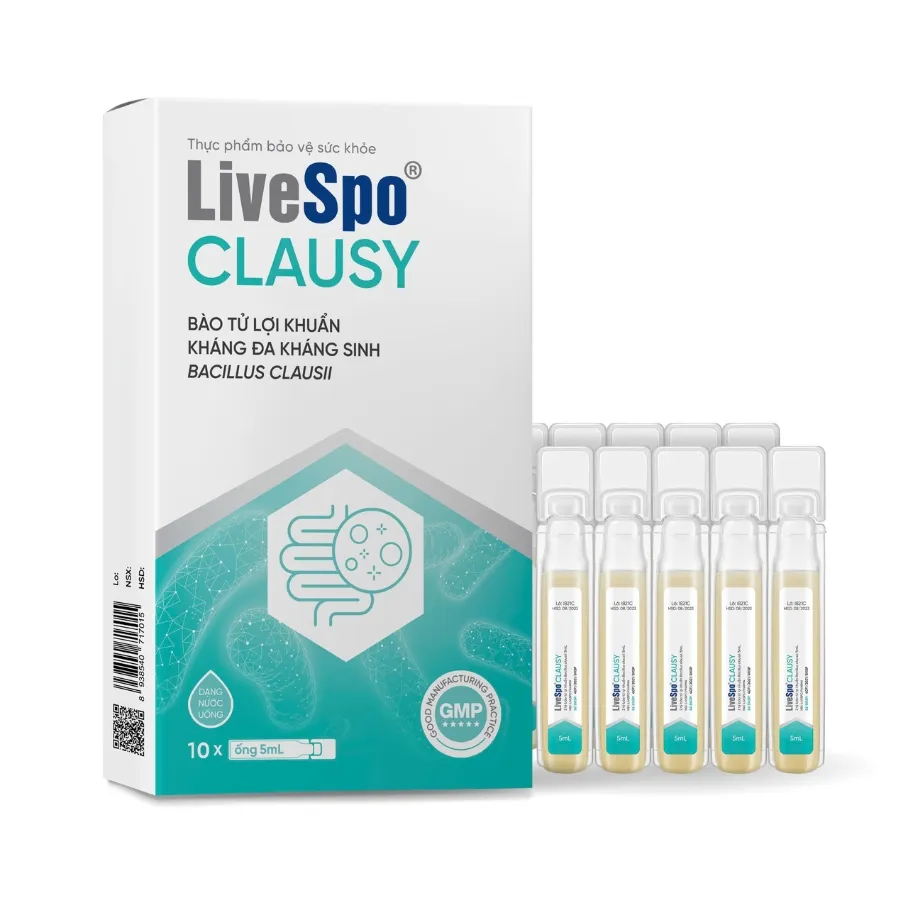 LIVESPO CLAUSY 25 ỐNG X 5ML - BÀO TỬ LỢI KHUẨN KHÁNG ĐA KHÁNG SINH