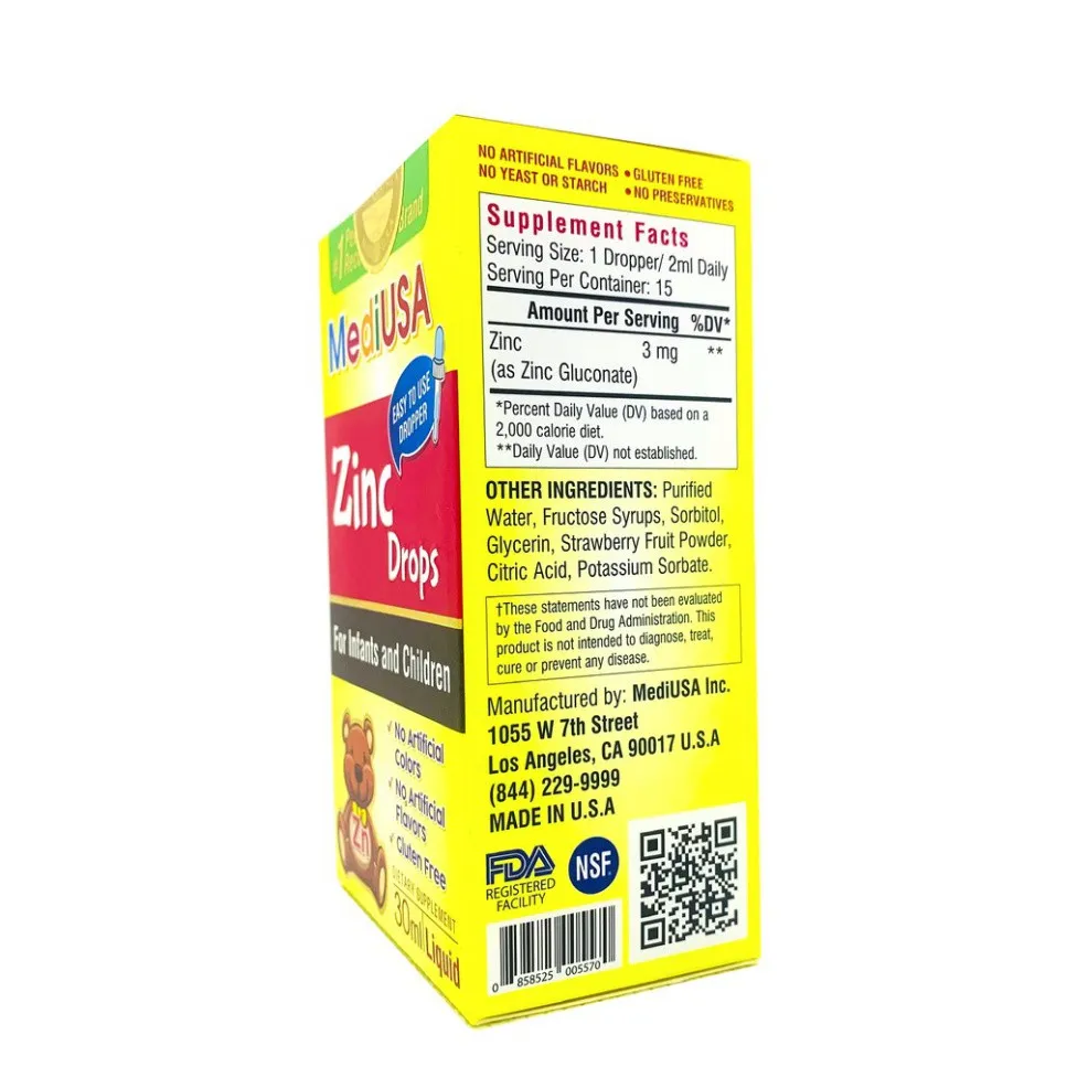 Thực phẩm bảo vệ sức khỏe MediUSA Zinc Drops giúp trẻ ăn ngon, nâng cao đề kháng (30ml) 2