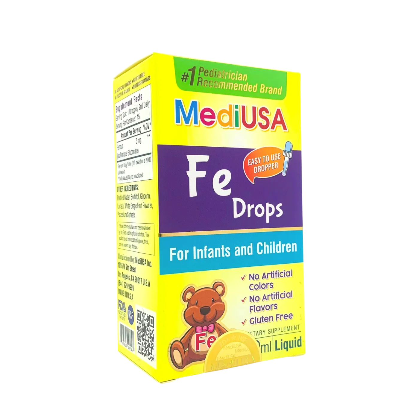 Thực phẩm bảo vệ sức khỏe MediUSA Fe Drops bô sung sắt cho cơ thể (30ml)