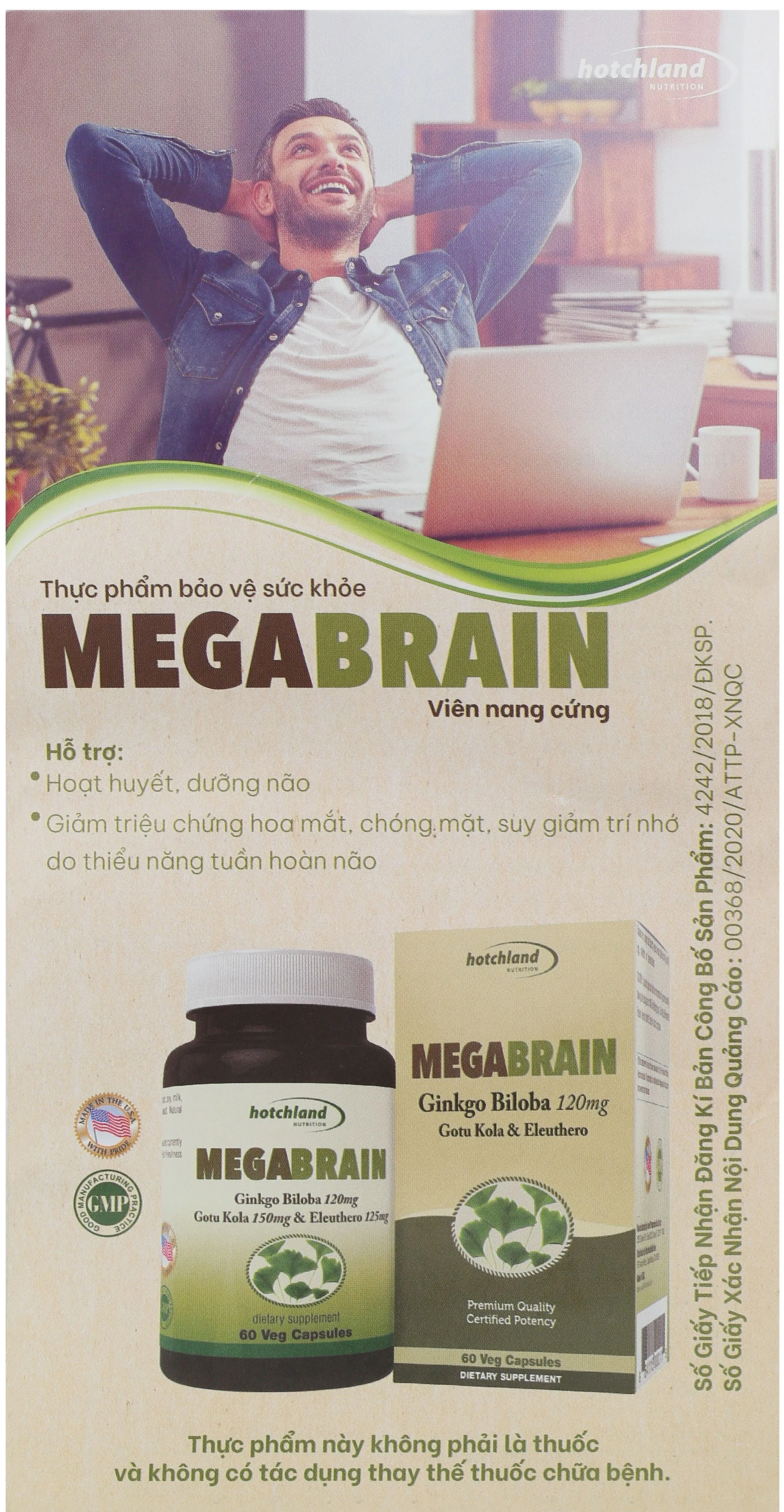 Viên uống Megabrain (Hộp 60 viên) giúp hỗ trợ hoạt huyết và dưỡng não 10