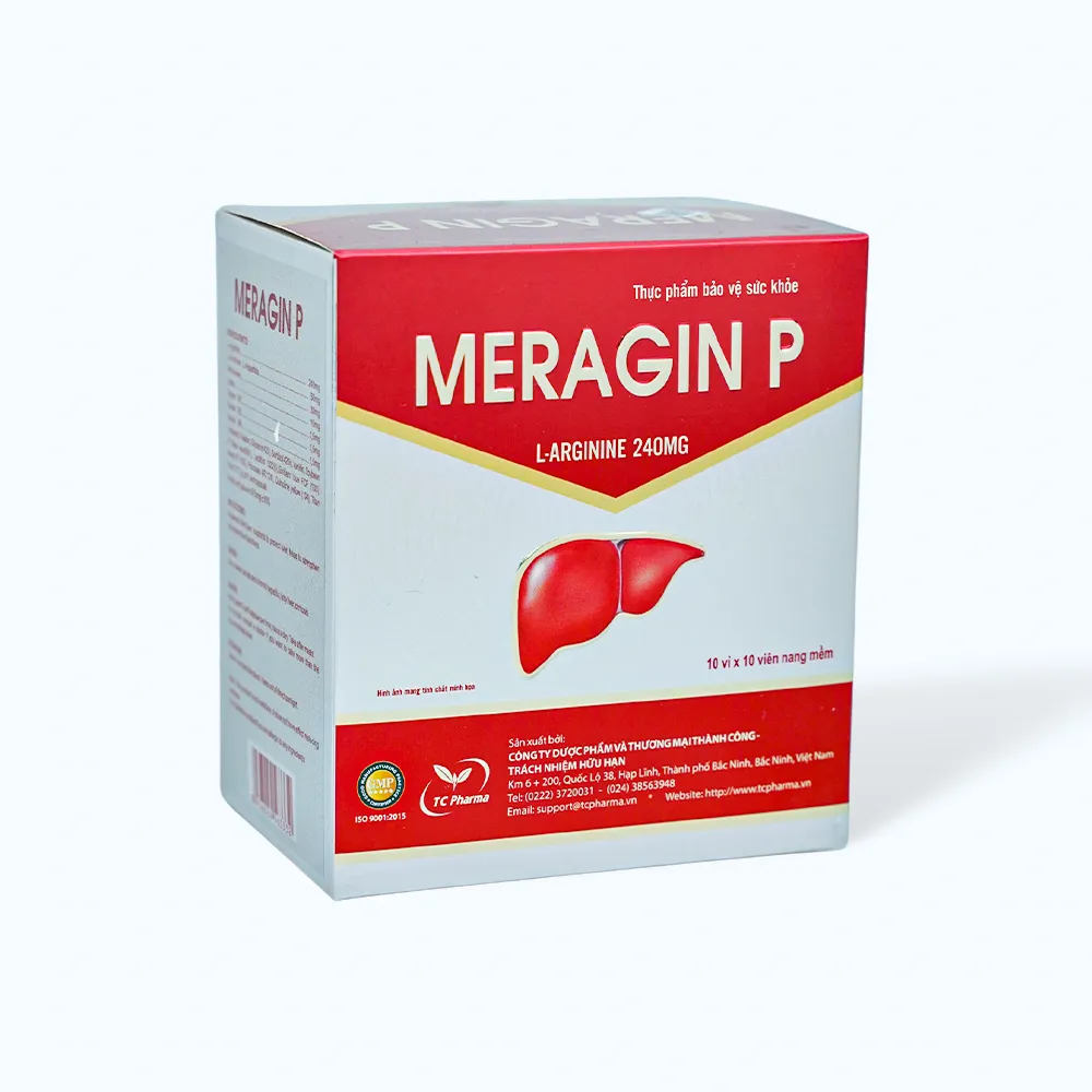 Thực phẩm bảo vệ sức khỏe MERAGIN P hỗ trợ bảo vệ gan (Hộp 10 vỉ x 10 viên) 2