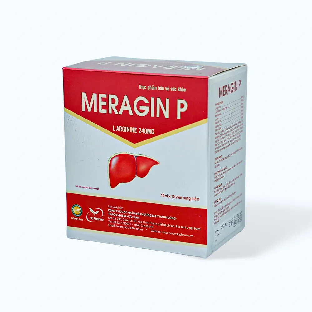 Thực phẩm bảo vệ sức khỏe MERAGIN P hỗ trợ bảo vệ gan (Hộp 10 vỉ x 10 viên) 3