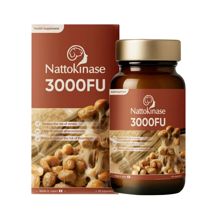Thực phẩm bảo vệ sức khỏe NATTOKINASE 3000FU hỗ trợ giảm nguy cơ hình thành huyết khối (Hộp 60 viên)