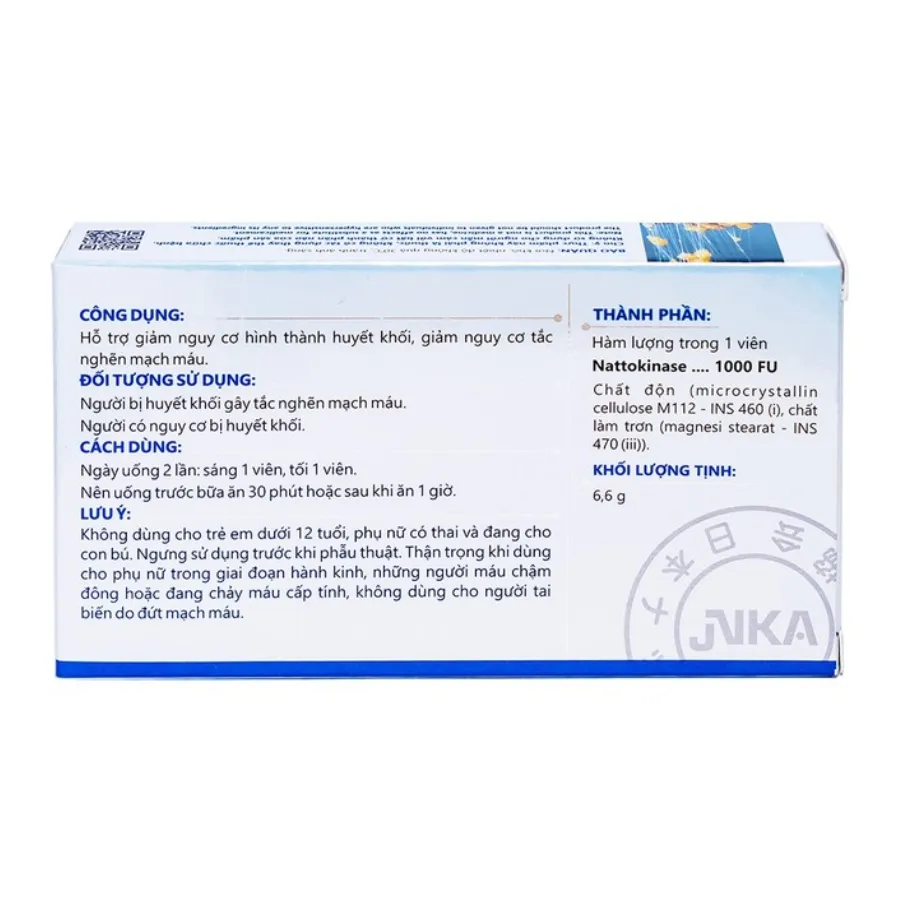 Thực phẩm bảo vệ sức khỏe DHG Pharma NattoEnzym (Hộp 90 viên) làm tan máu đông 3
