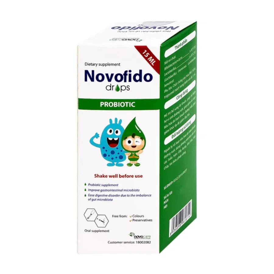 Thực phẩm bảo vệ sức khỏe Novofido - Hỗ trợ giảm rối loạn tiêu hóa ở trẻ (Chai 15ml) 3
