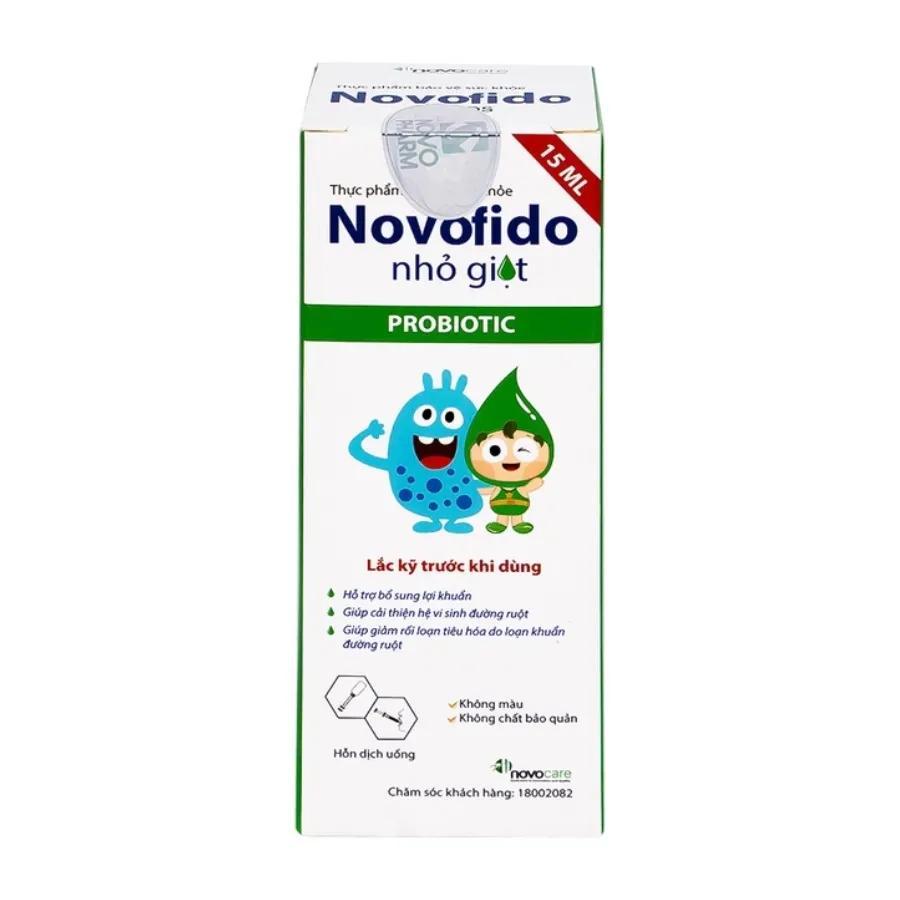 Thực phẩm bảo vệ sức khỏe Novofido - Hỗ trợ giảm rối loạn tiêu hóa ở trẻ (Chai 15ml) 4