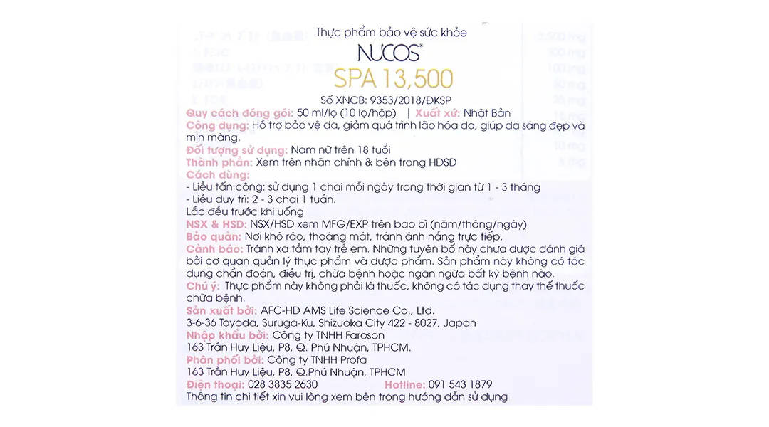 Nước uống collagen Nucos Spa 13.500 chống lão hóa săn chắc da (10 chai x50ml) 16