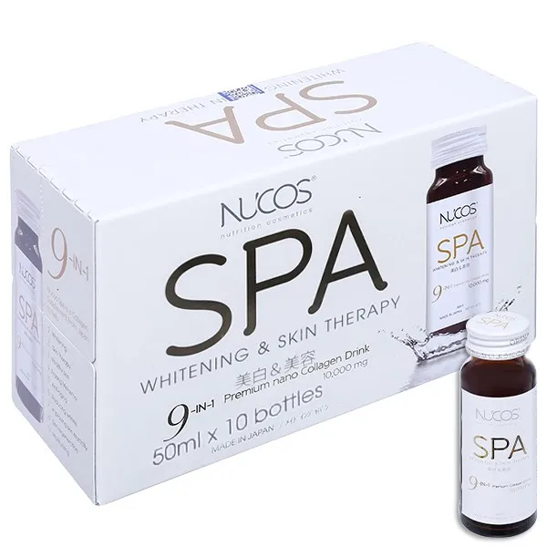 Nước Uống Nucos Spa 10.000 Hạn Chế Lão Hóa, Làm Đẹp Da (Hộp 10 Chai X 50ml)