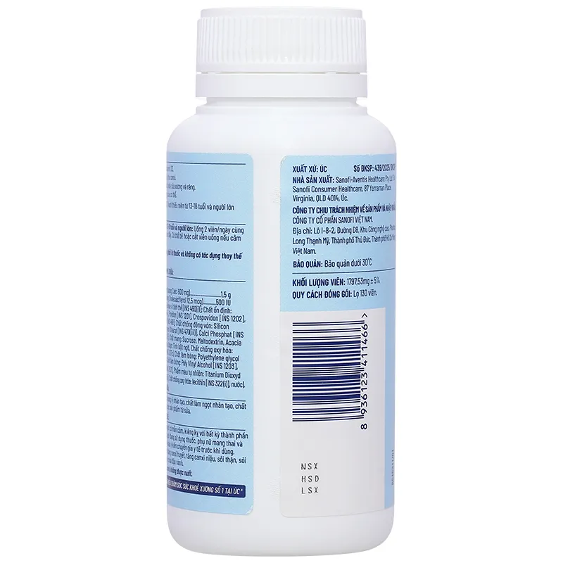 VIÊN UỐNG OSTELIN CALCIUM & VITAMIN D3 SANOFI 275V 11