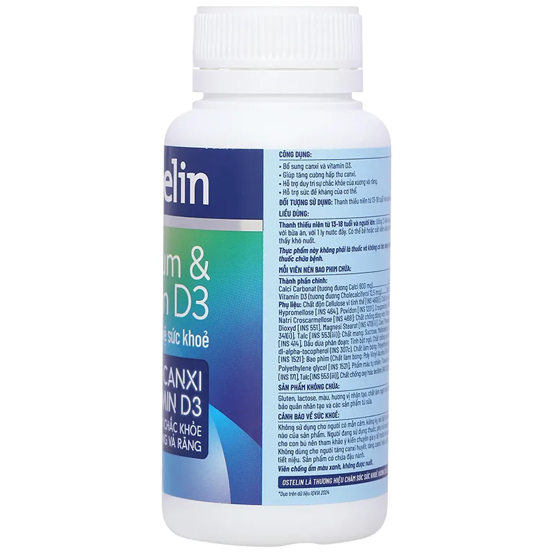 VIÊN UỐNG OSTELIN CALCIUM & VITAMIN D3 SANOFI 275V 12