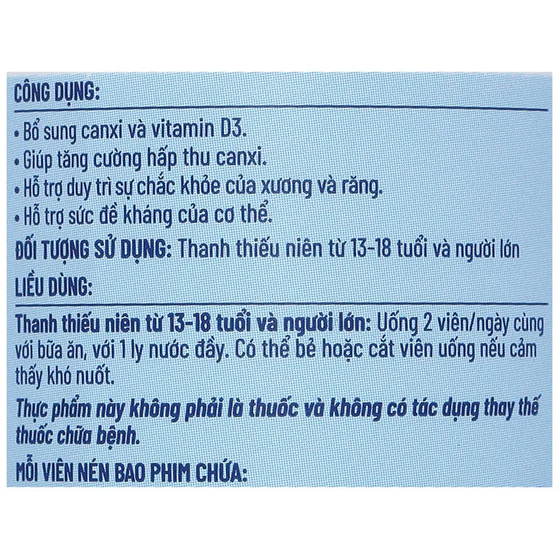 VIÊN UỐNG OSTELIN CALCIUM & VITAMIN D3 SANOFI 275V 15