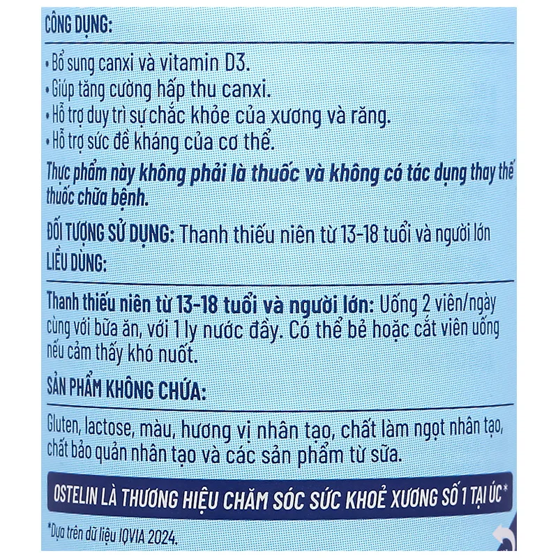 VIÊN UỐNG OSTELIN CALCIUM & VITAMIN D3 SANOFI 275V 6