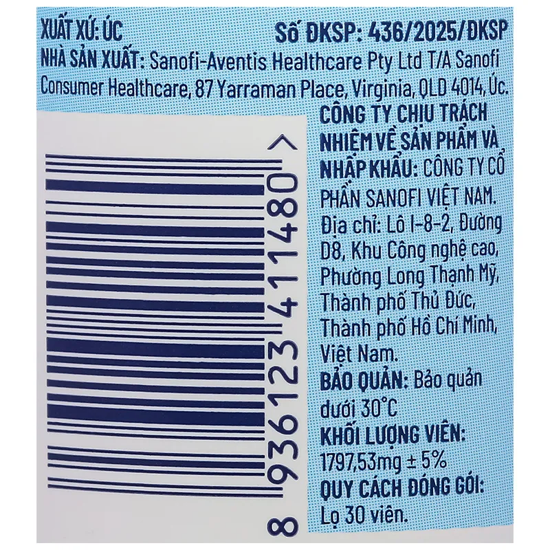 VIÊN UỐNG OSTELIN CALCIUM & VITAMIN D3 SANOFI 275V 7