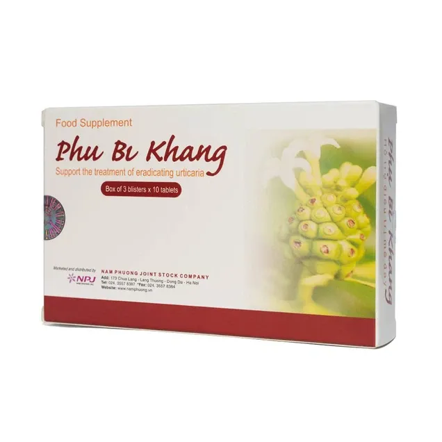 Thực phẩm bảo vệ sức khỏe Phụ Bì Khang - Hỗ trợ giảm triệu chứng mề đay, mẩn ngứa, dị ứng (30 viên) 2