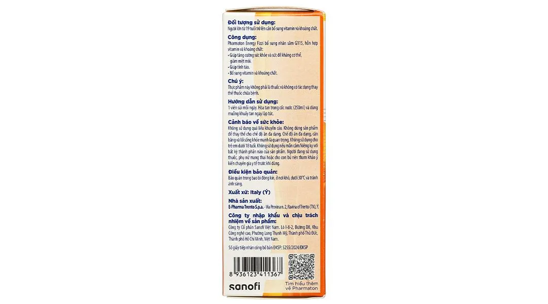 PHARMATON ENERGY FIZZI SANOFI 10V 5