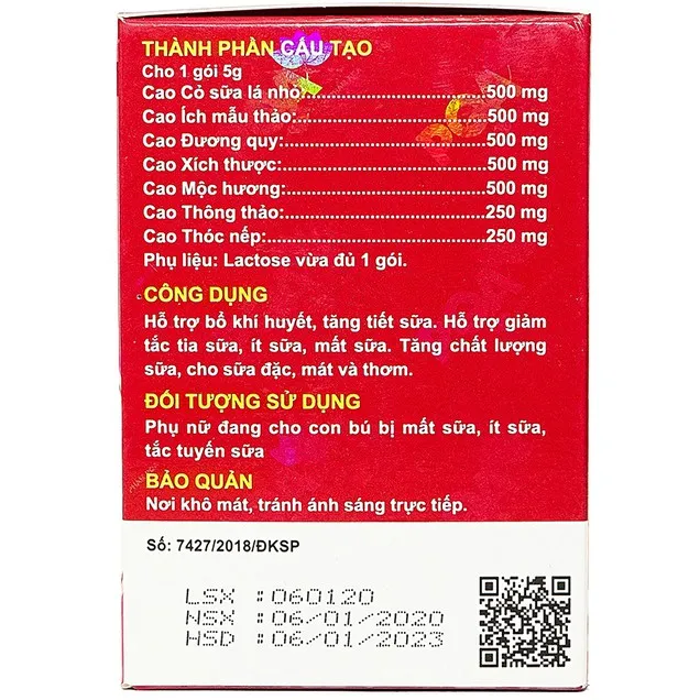 Thực phẩm bảo vệ sức khỏe PQA Cốm Lợi Sữa (25 gói) 3