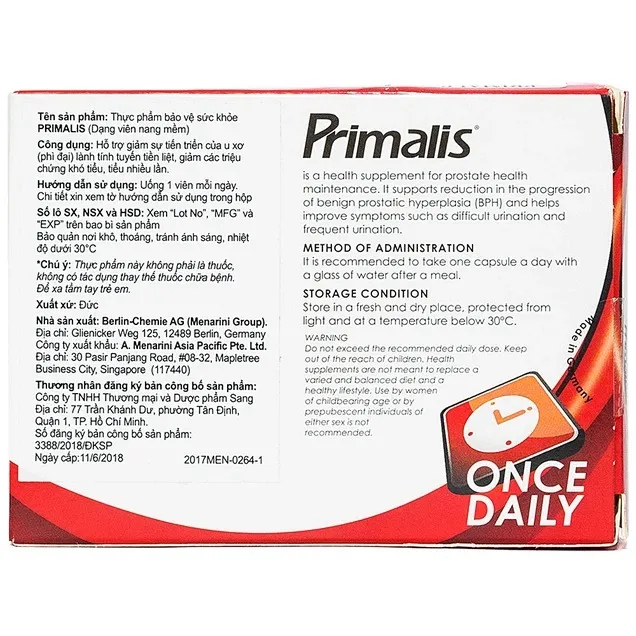 Thực phẩm bảo vệ sức khỏe Primalis (30 viên) 2