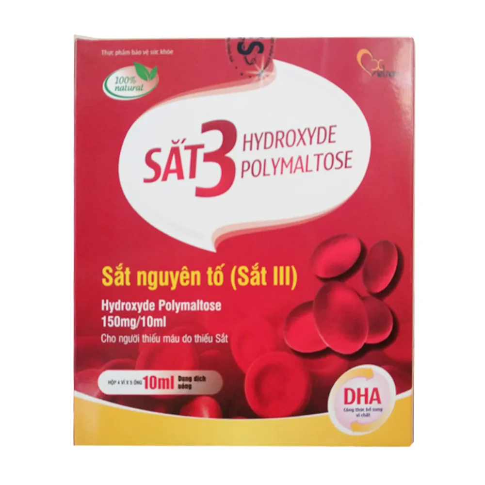 Thực phẩm bảo vệ sức khỏe Sắt 3 Hydroxyde Polymaltose (Hộp 20 Ống x 10ml)