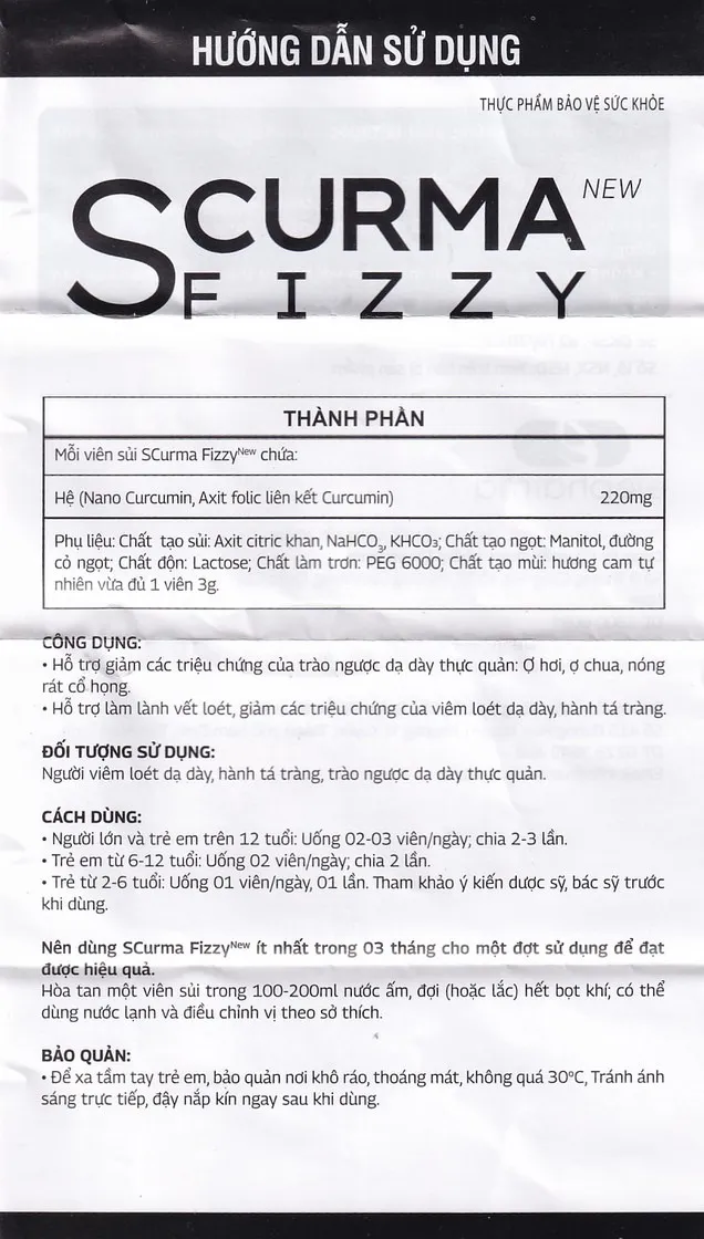 Thực phẩm bảo vệ sức khỏe Scurma Fizzy New (20 viên) 6