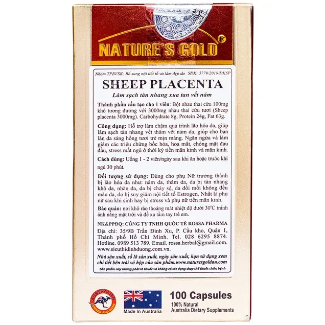 Thực phẩm bảo vệ sức khỏe Sheep Placeta 3000mg (100 viên) 6