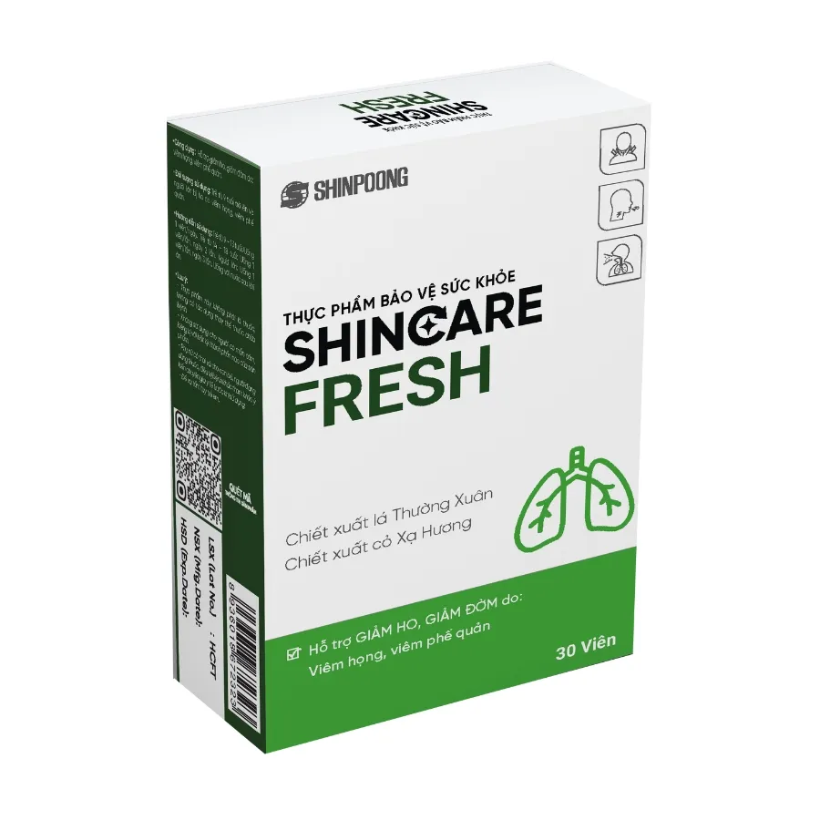 Thực phẩm bảo vệ sức khỏe Shincare Fresh hỗ trợ giảm ho, long đờm (Hộp 30 viên)