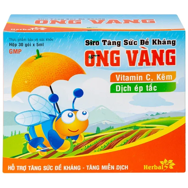 Thực phẩm bảo vệ sức khỏe siro tăng sức đề kháng Ong Vàng (hộp 30 gói)