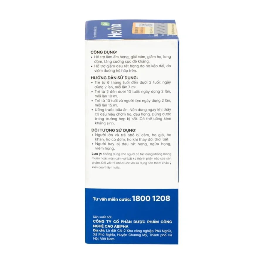 Thực phẩm bảo vệ sức khỏe siro Heviho (100ml) 5